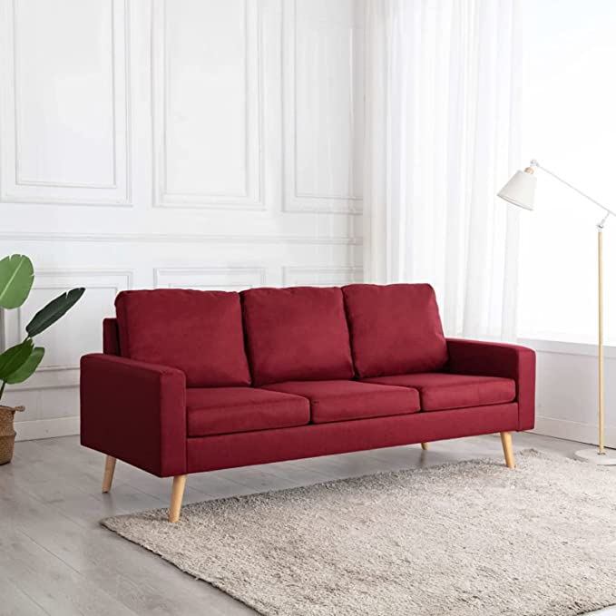 divano sofà rosso 3 posti economico