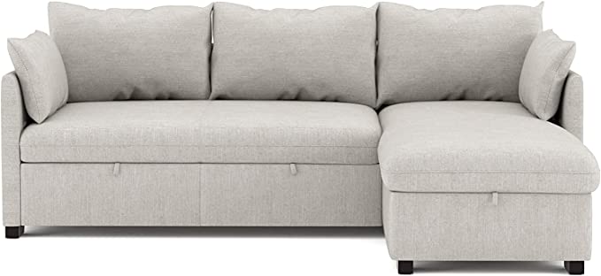 divano letto a 3 posti ad l chainse longue reversibile grigio chiaro