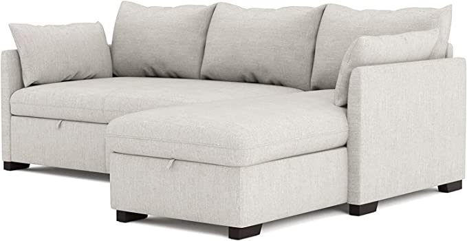 divano letto a 3 posti ad l chainse longue reversibile grigio chiaro promozione