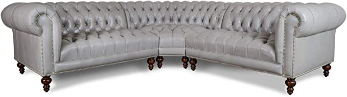 divano curvo chesterfield in pelle bianca in offerta